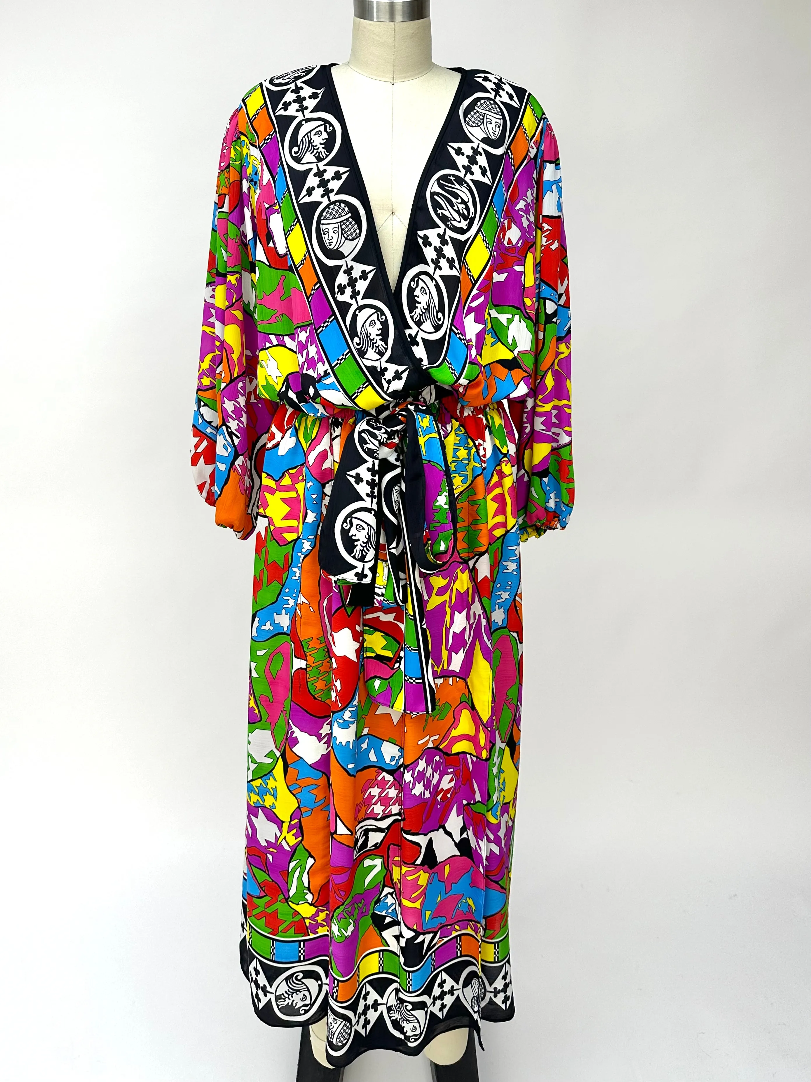 1980s Diane Freis Rainbow Dress
