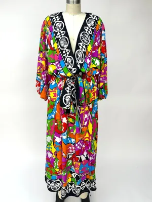 1980s Diane Freis Rainbow Dress