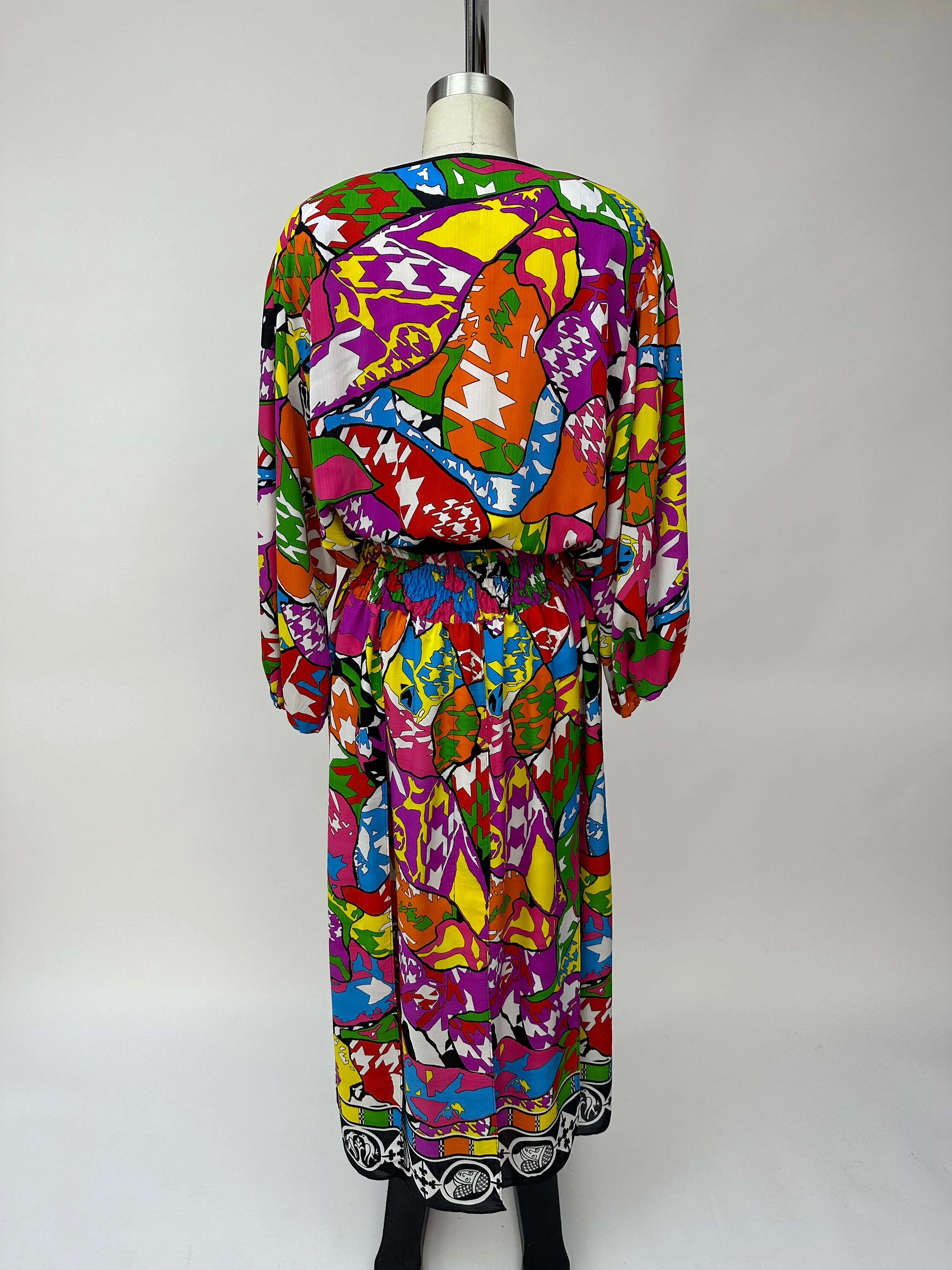 1980s Diane Freis Rainbow Dress