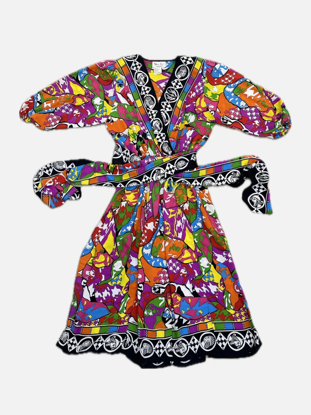 1980s Diane Freis Rainbow Dress