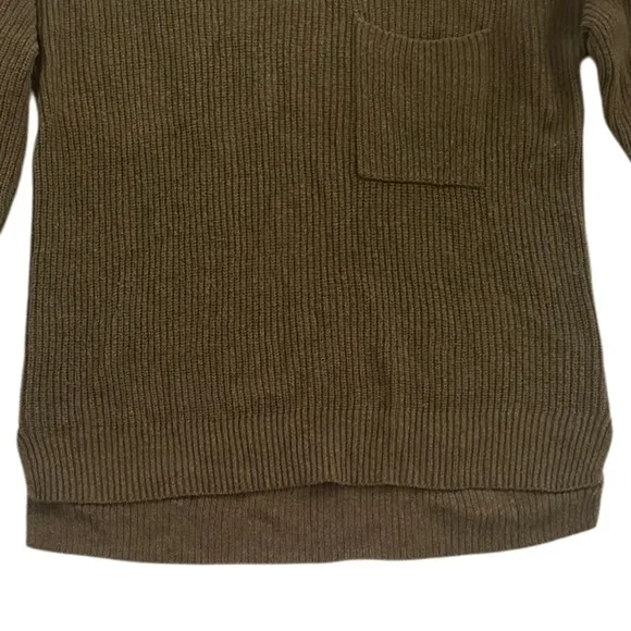 2/$30 Madewell Thompson Pocket Pullover Jumper Sweater, Olive Brown, Size M
