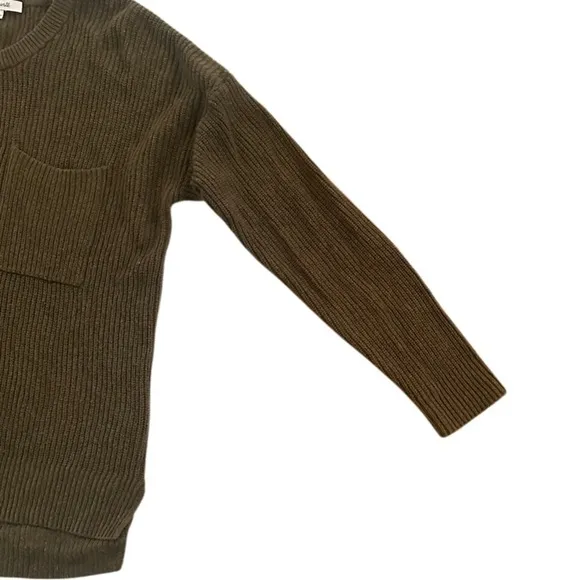 2/$30 Madewell Thompson Pocket Pullover Jumper Sweater, Olive Brown, Size M