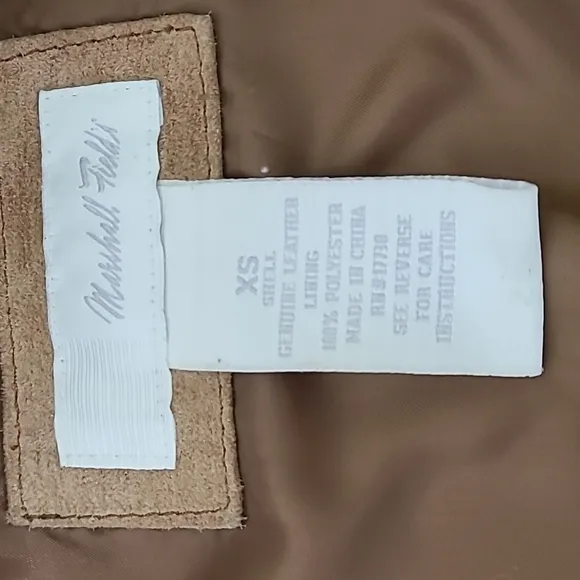 90s Vintage Marshall Fields Suade Jacket Size XS/S Tan Leather