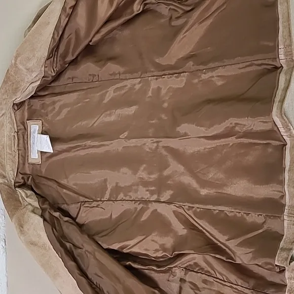 90s Vintage Marshall Fields Suade Jacket Size XS/S Tan Leather