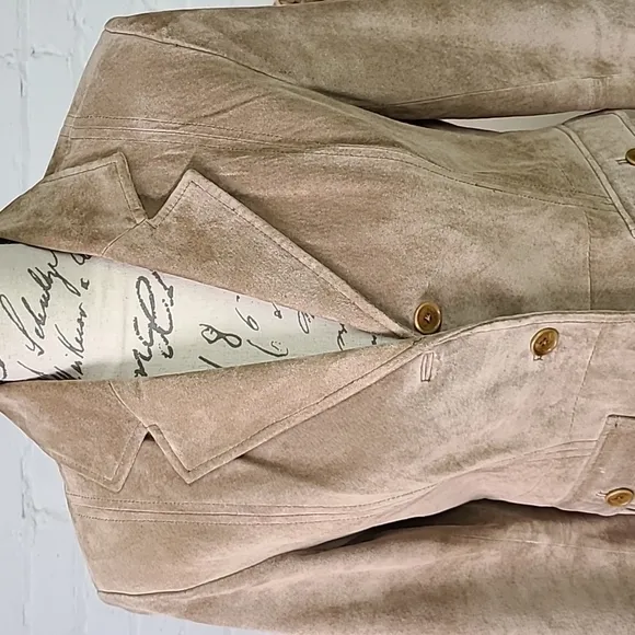 90s Vintage Marshall Fields Suade Jacket Size XS/S Tan Leather