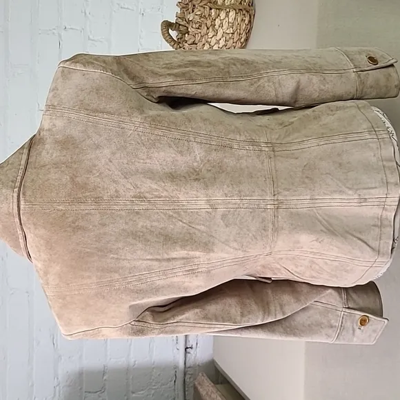 90s Vintage Marshall Fields Suade Jacket Size XS/S Tan Leather