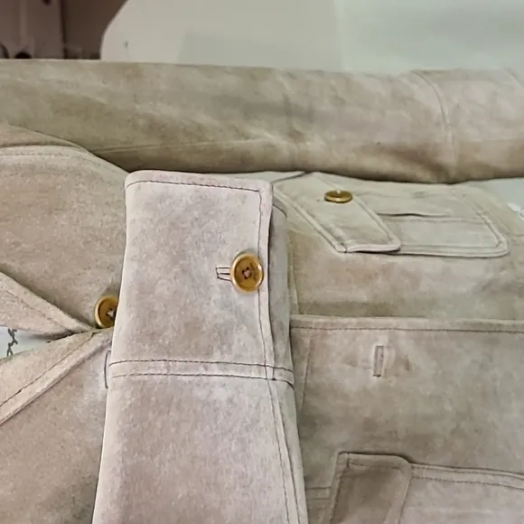 90s Vintage Marshall Fields Suade Jacket Size XS/S Tan Leather