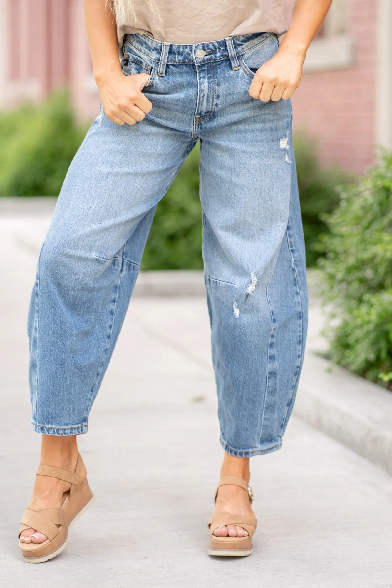 Addison High Rise Barrel Fit Jeans