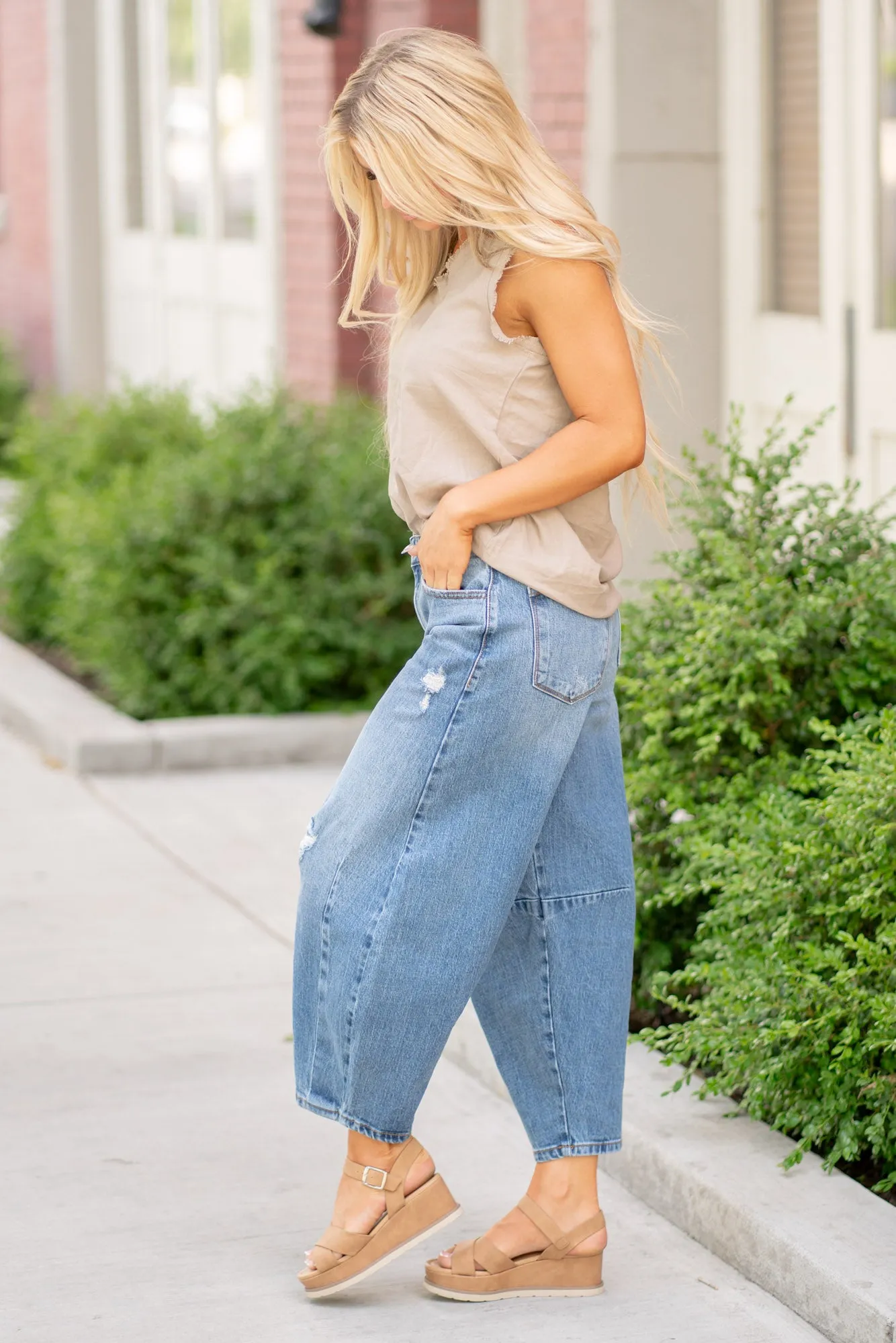 Addison High Rise Barrel Fit Jeans