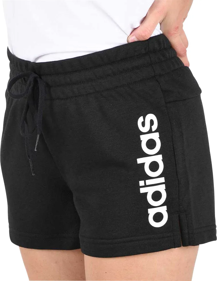 adidas Essentials Slim Logo Womens Training Shorts - Black