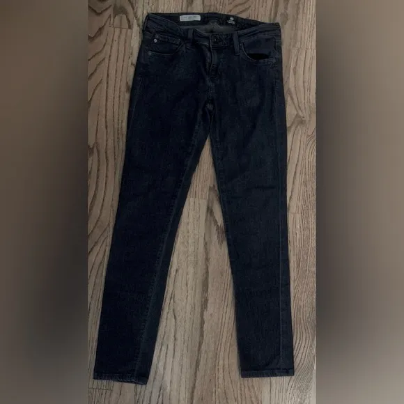 AG Jeans Adriano Goldschmied The Legging Super Skinny Fit Black Denim 27R 28x28