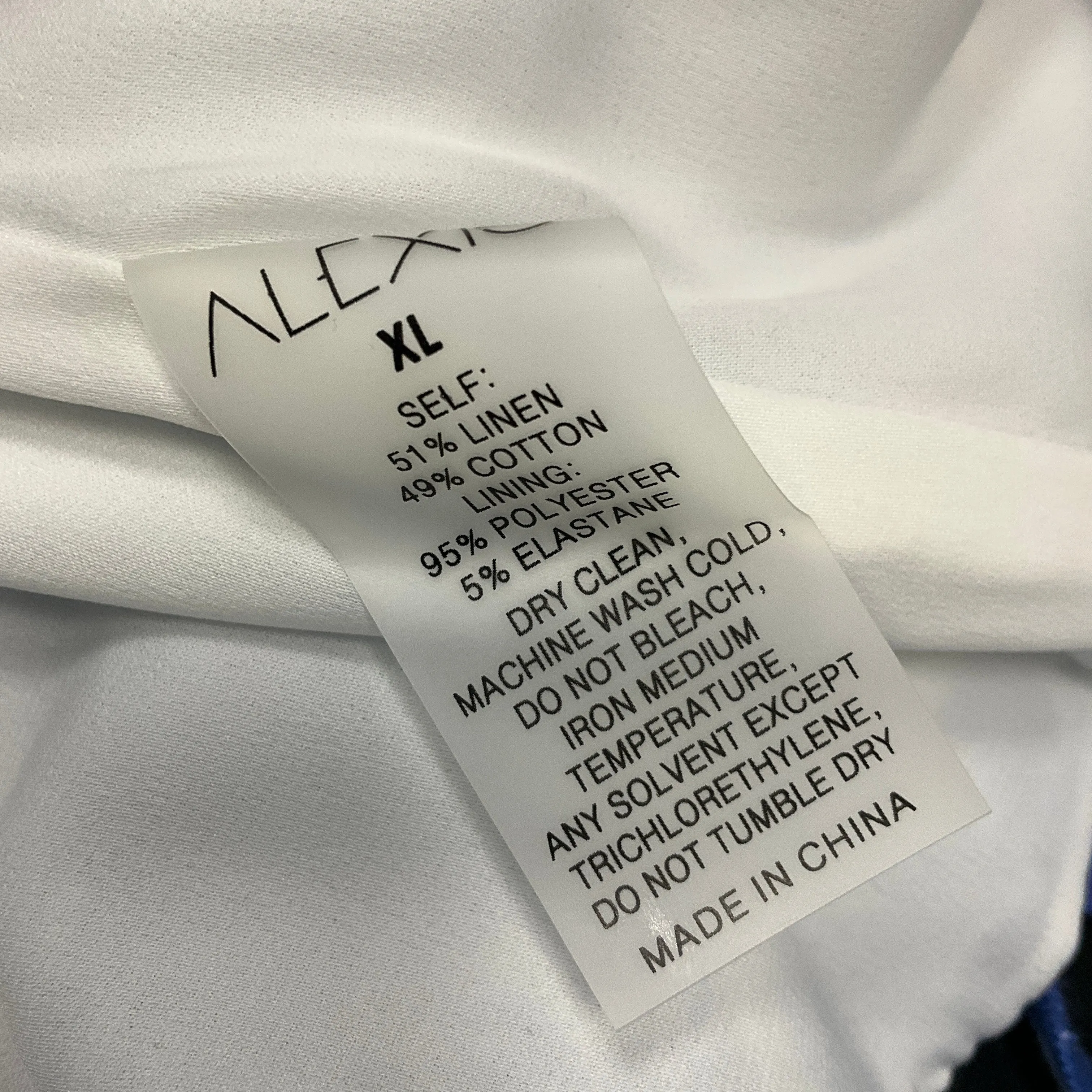 Alexis Blue / White Anika Linen and Cotton Mini Dress