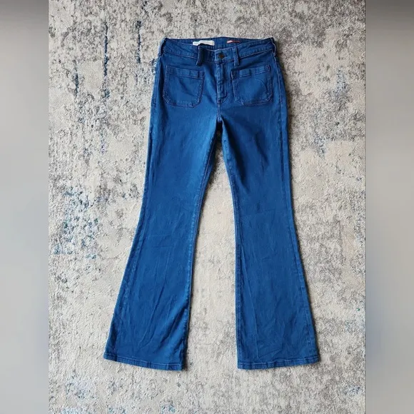 Anthropologie Women's Size 28 Pilcro Patch Pocket Flare Jeans Denim