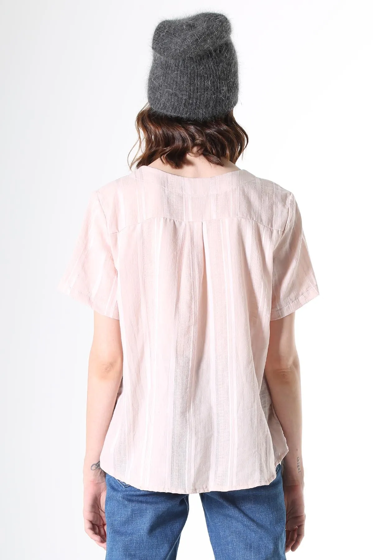 Avenida Textured Top Pale Pink