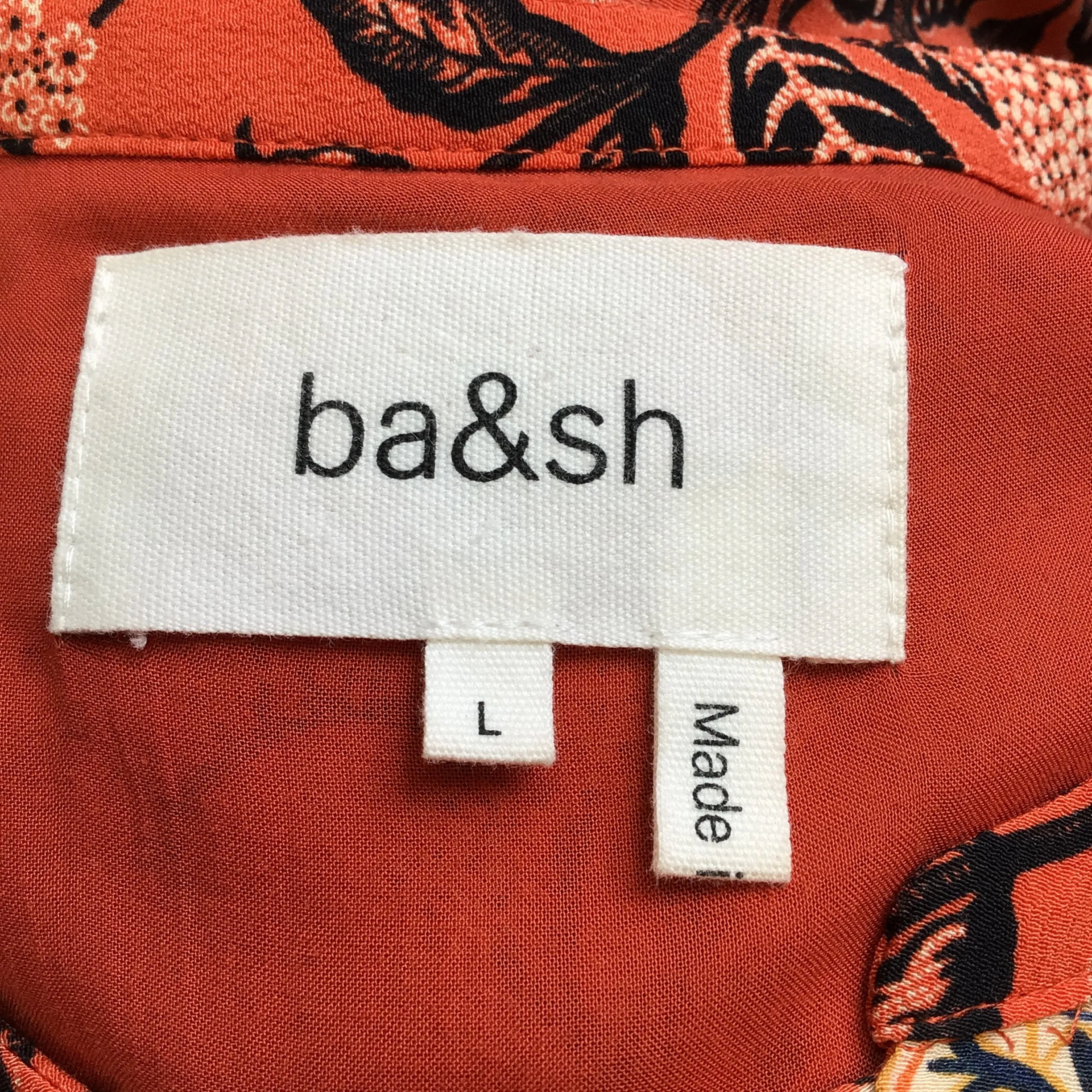 Ba&sh Orange Gaia Printed Mini Dress