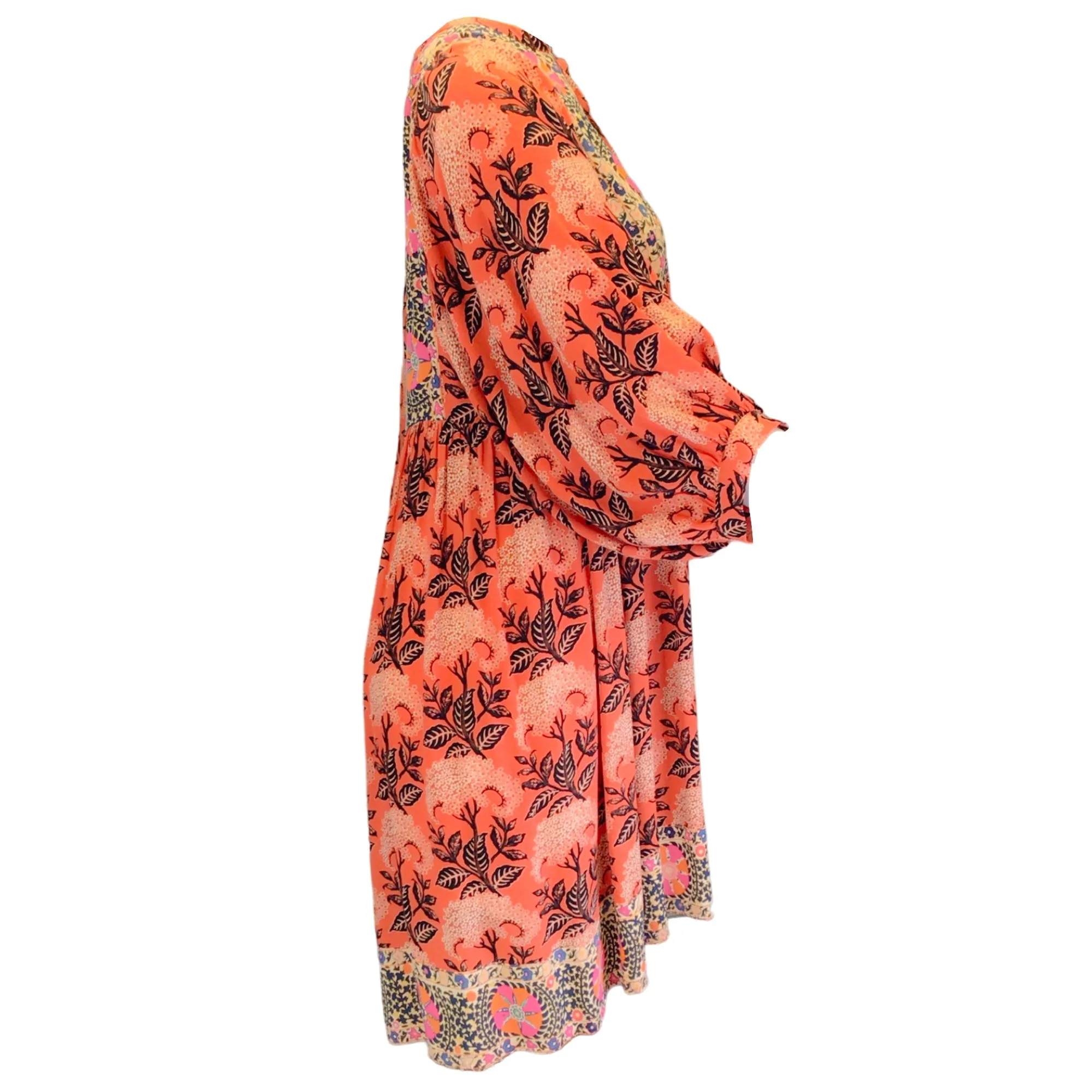 Ba&sh Orange Gaia Printed Mini Dress