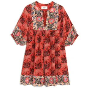 Ba&sh Orange Gaia Printed Mini Dress