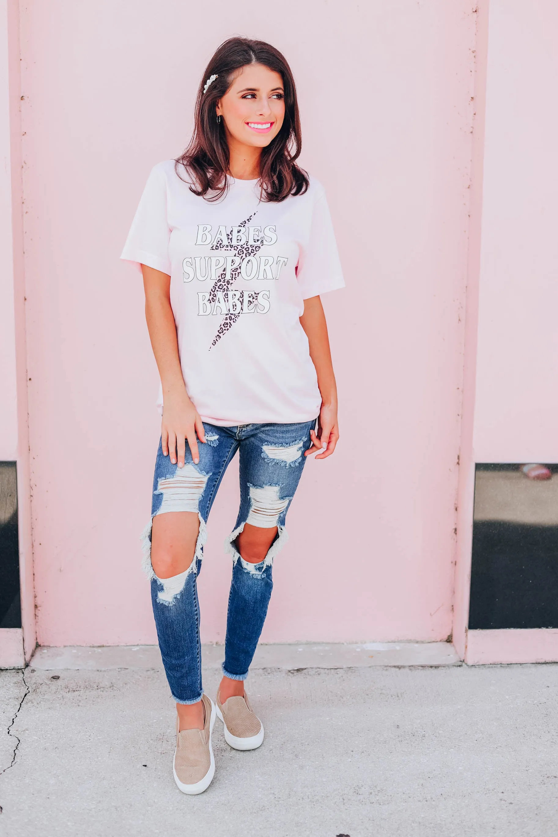 Babes Support Babes T-Shirt - Pink