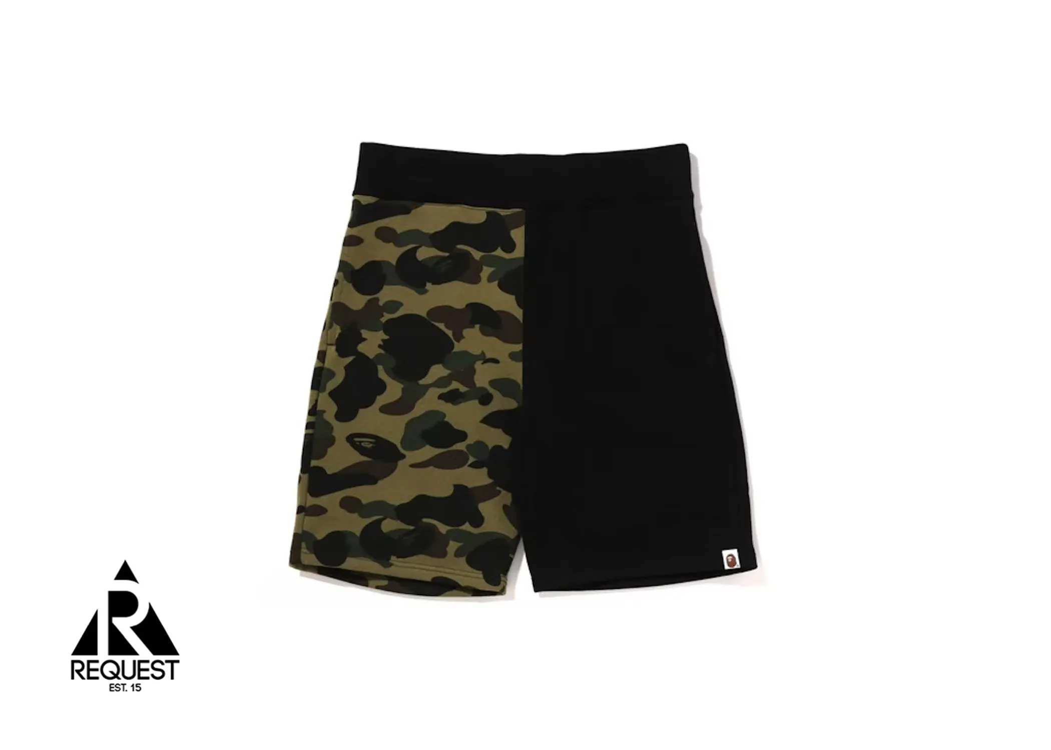 BAPE Back Shark Shorts "Black/Green Camo"