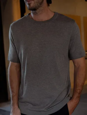 BASIC KNIT T-SHIRT - STORM GRAY