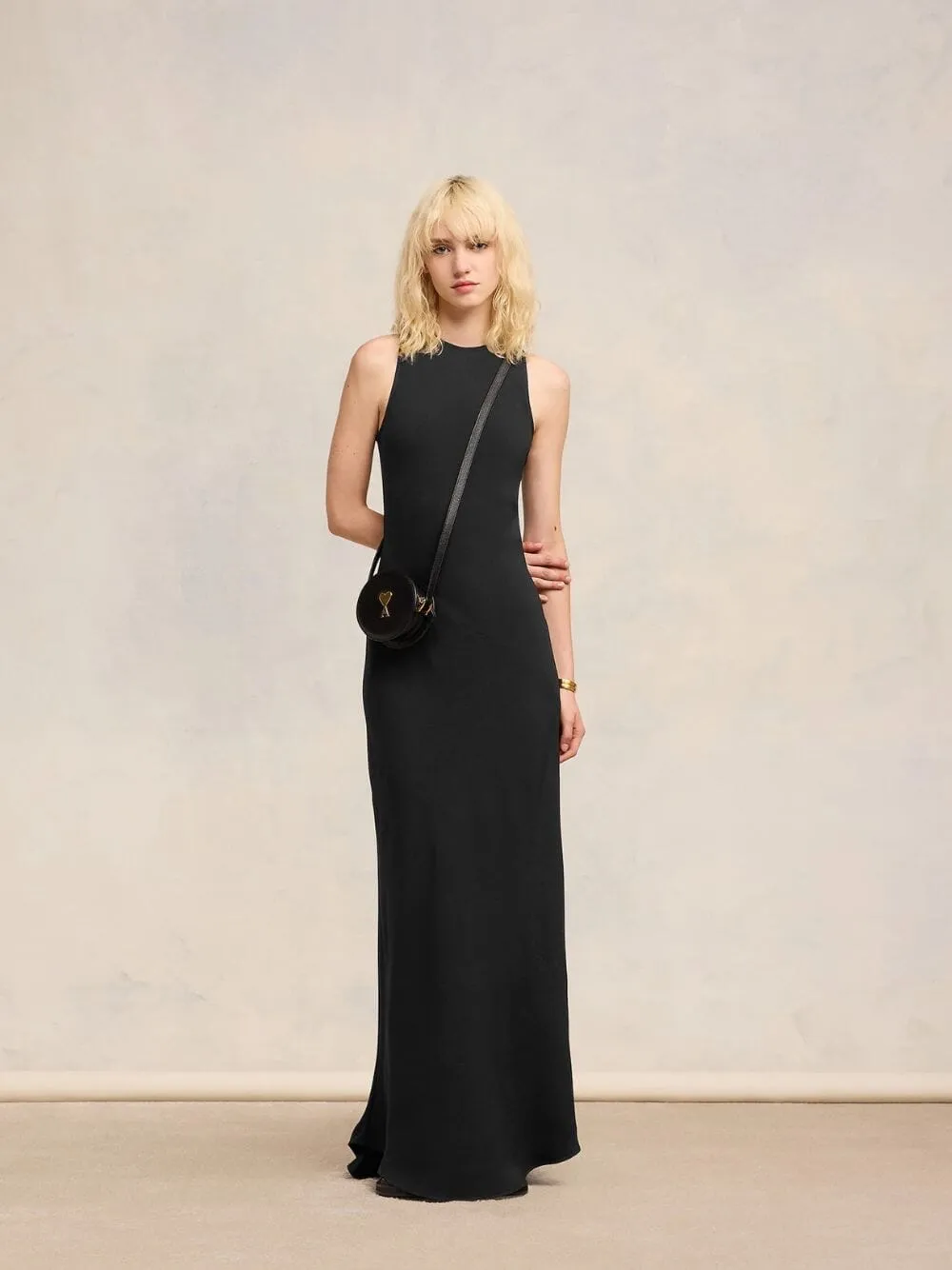 Bias Cut Crepe Long Dress