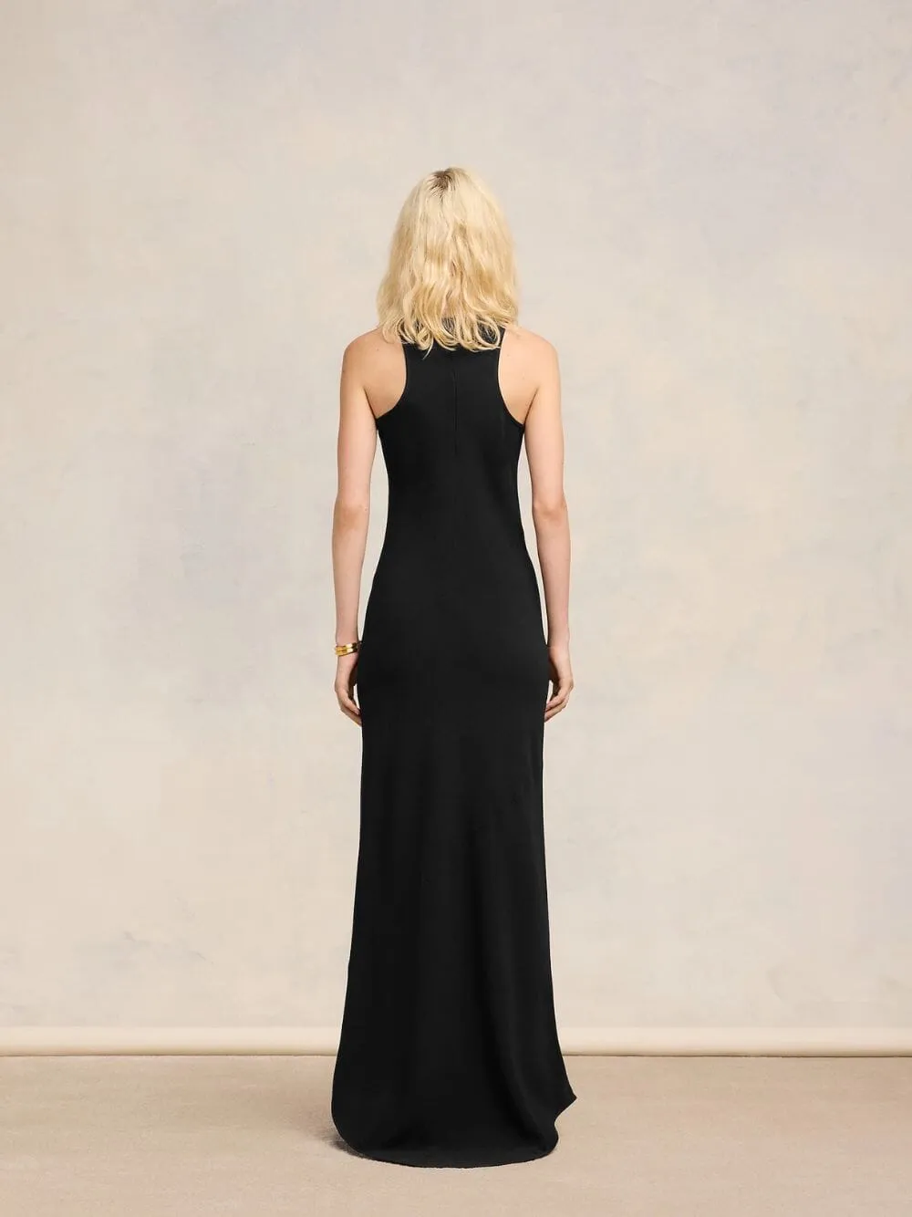 Bias Cut Crepe Long Dress