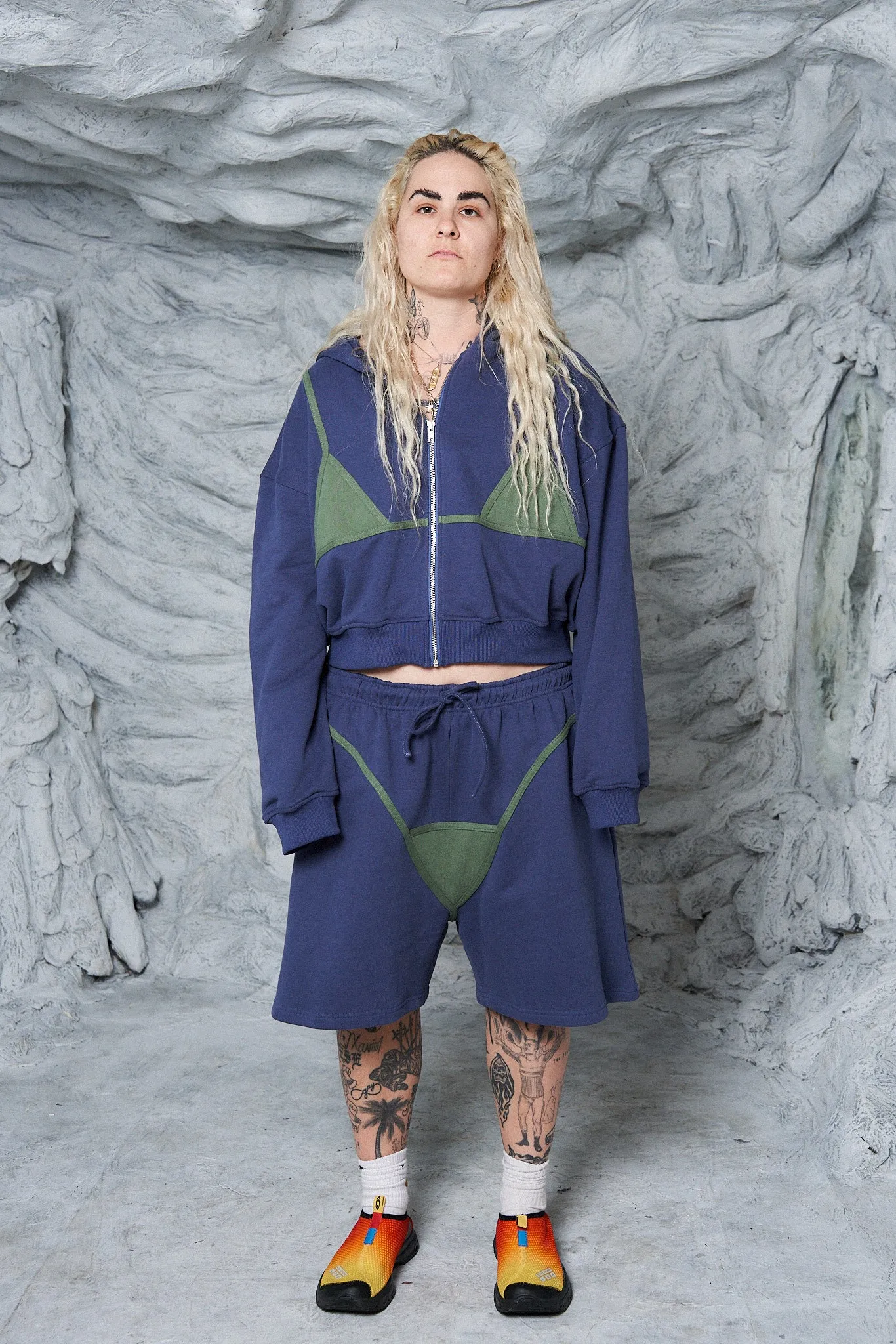 Bikini Bod Zip-up Sweatshirt Blue/Green