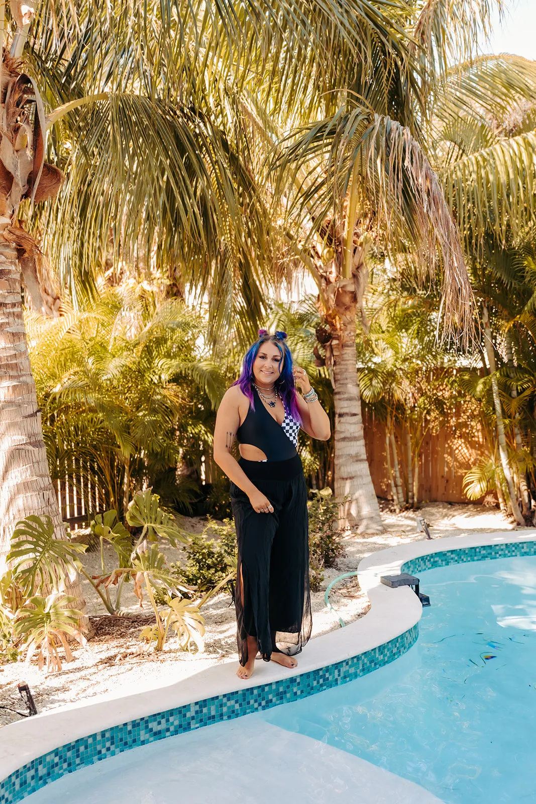 Black   Checker One Piece Swim
