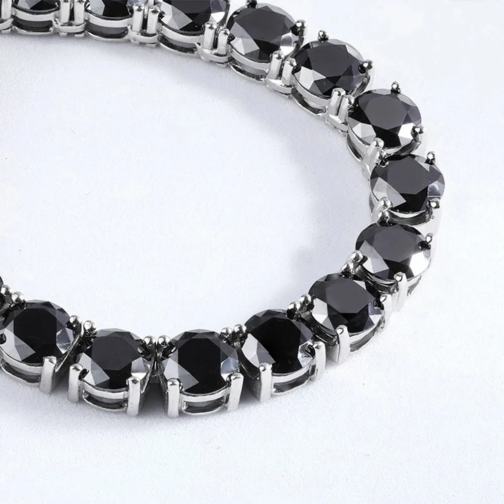 Black Moissanite Diamond 925 Sterling Silver Tennis Chain - 6.5mm