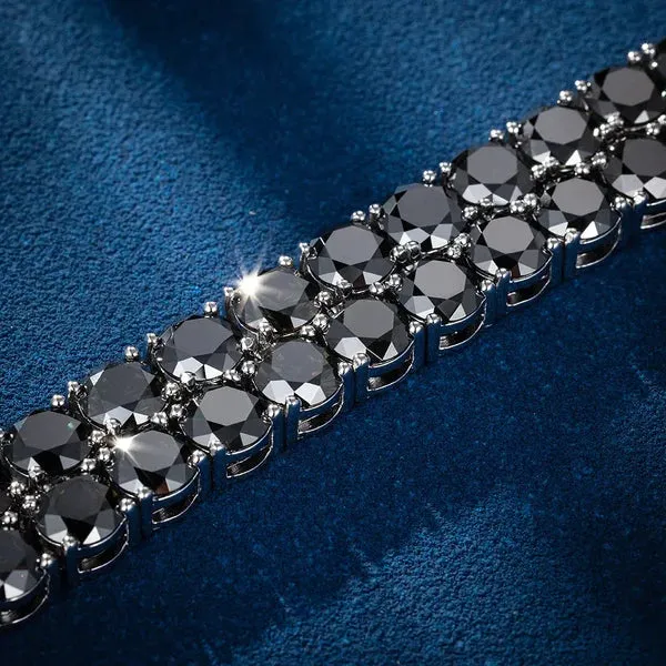 Black Moissanite Diamond 925 Sterling Silver Tennis Chain - 6.5mm