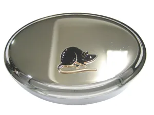 Black Toned Rat Oval Trinket Jewelry Box