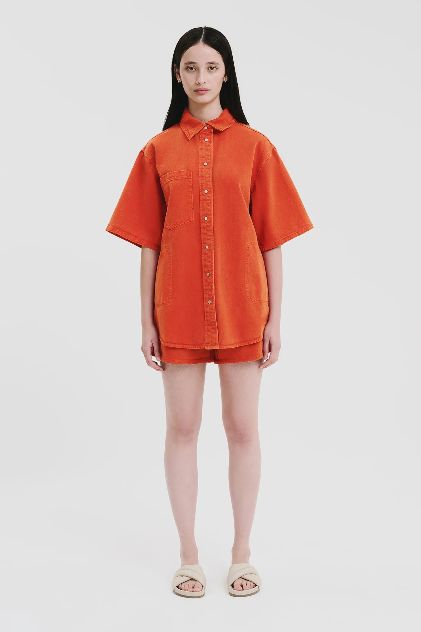 Blaise Oversized Shirt Coral