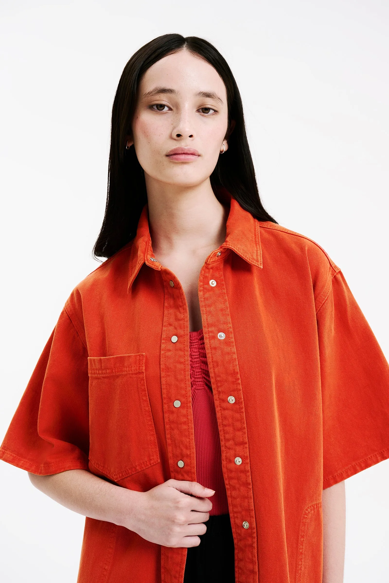 Blaise Oversized Shirt Coral