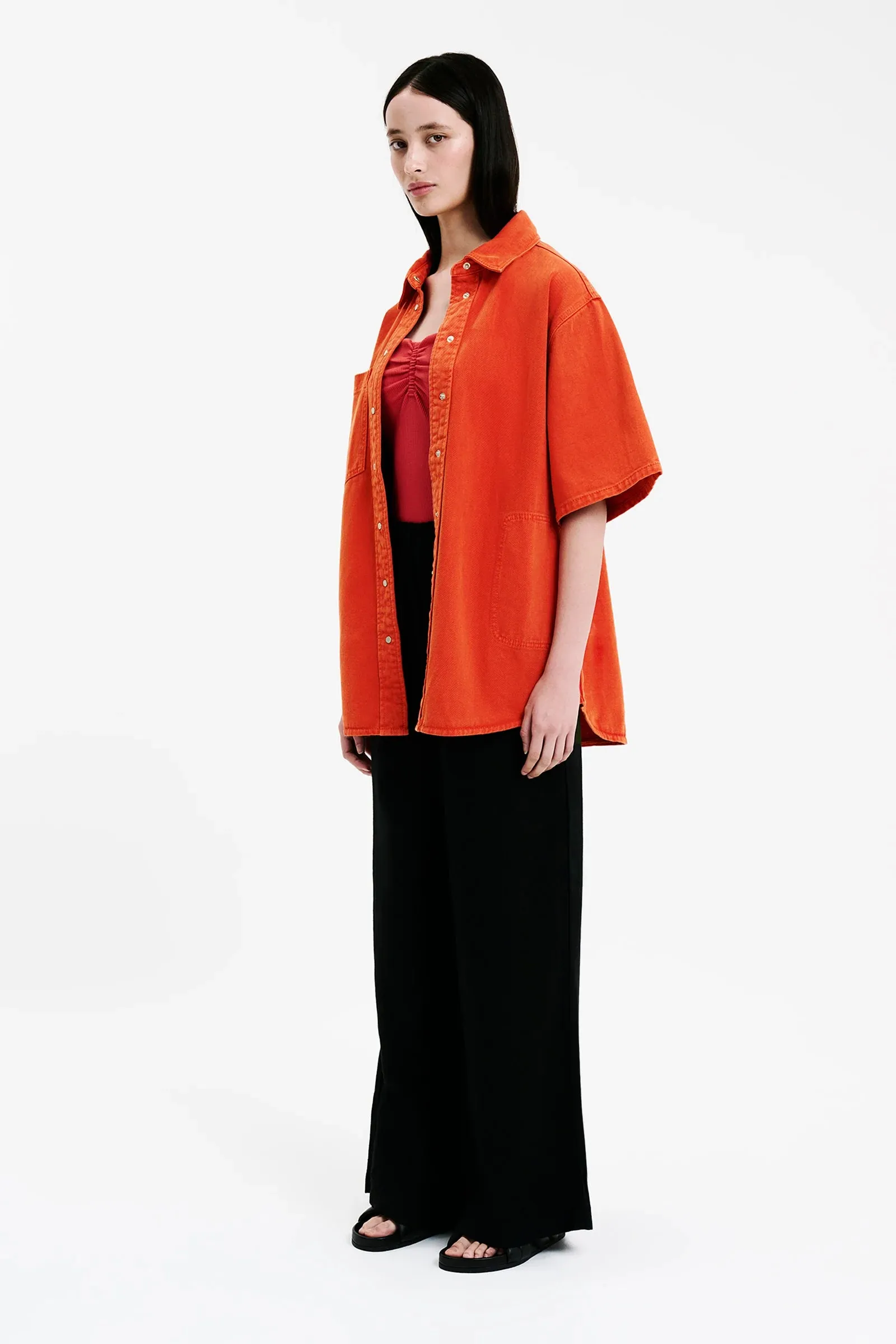 Blaise Oversized Shirt Coral