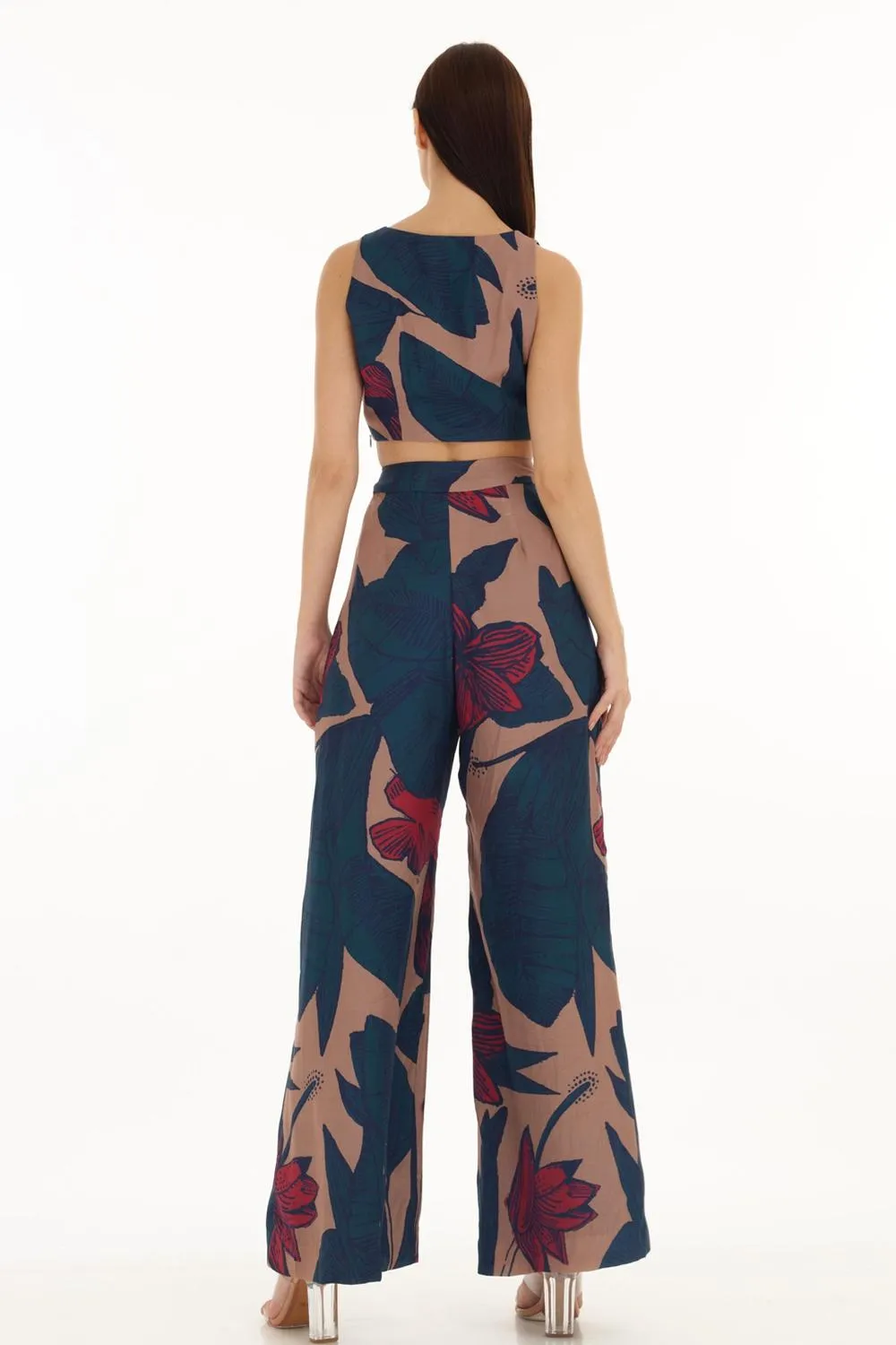 Blue, Orange & Red Floral Bustier