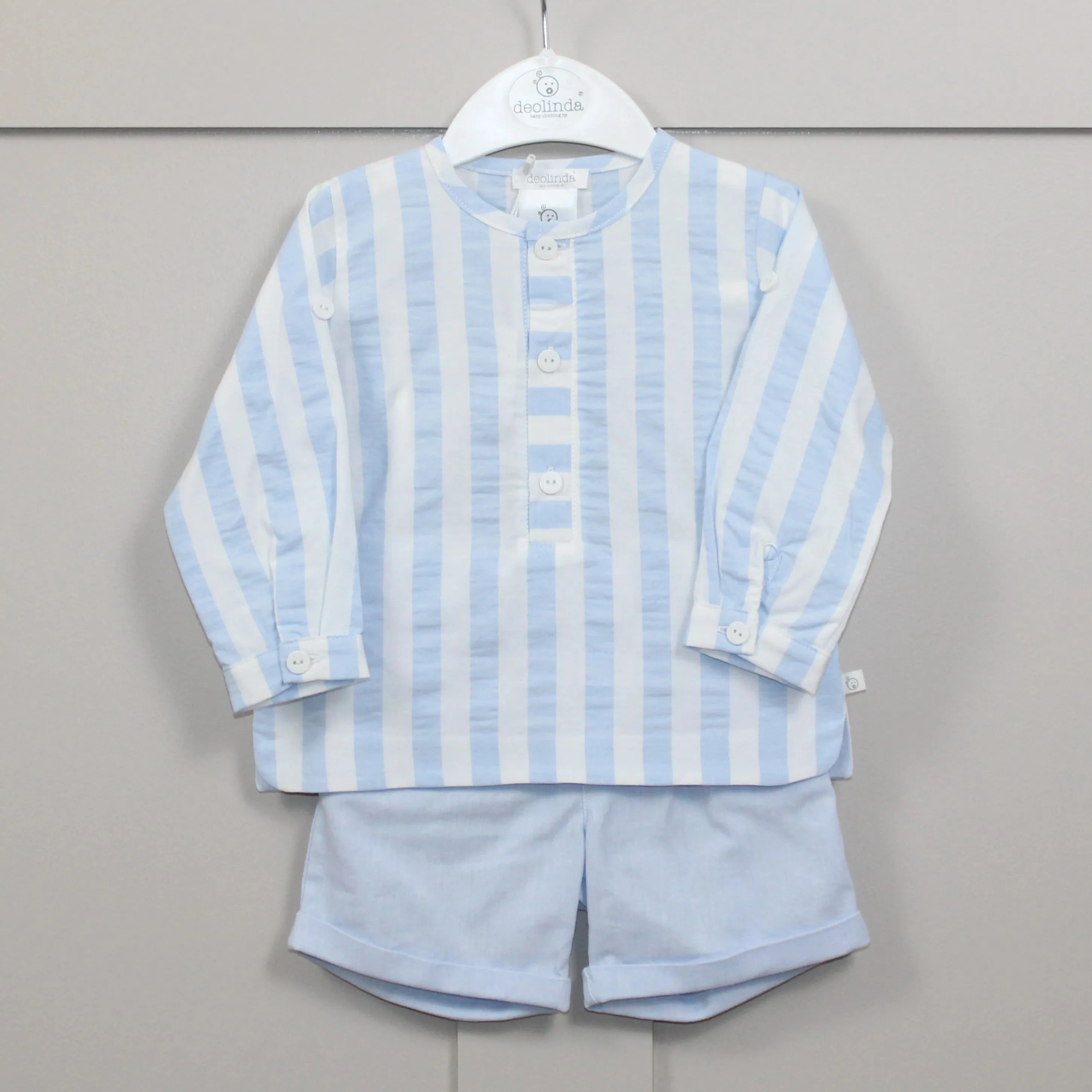 Blue Stripe Shirt and Shorts