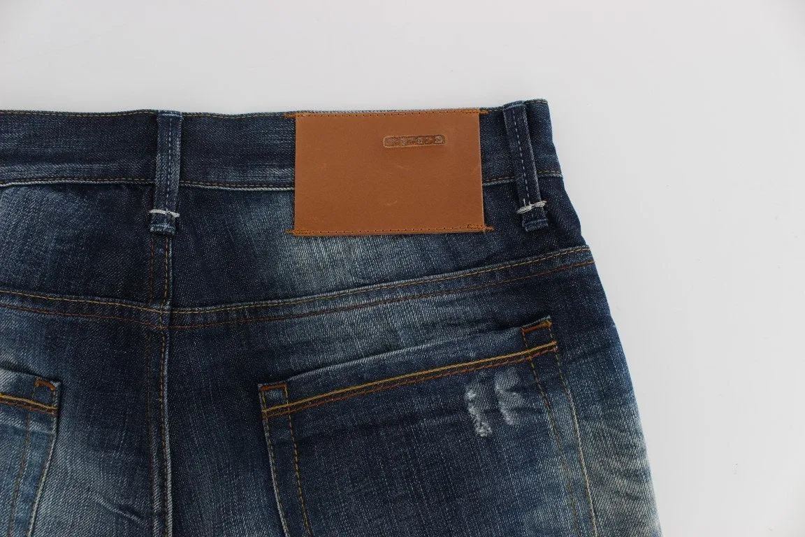 Blue Wash Cotton Denim Regular Fit Jeans