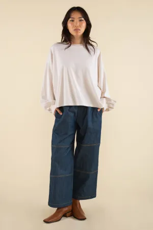 Boxy Long Sleeve Tee in Bone