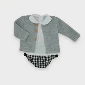 Boys Grey Cardigan Set
