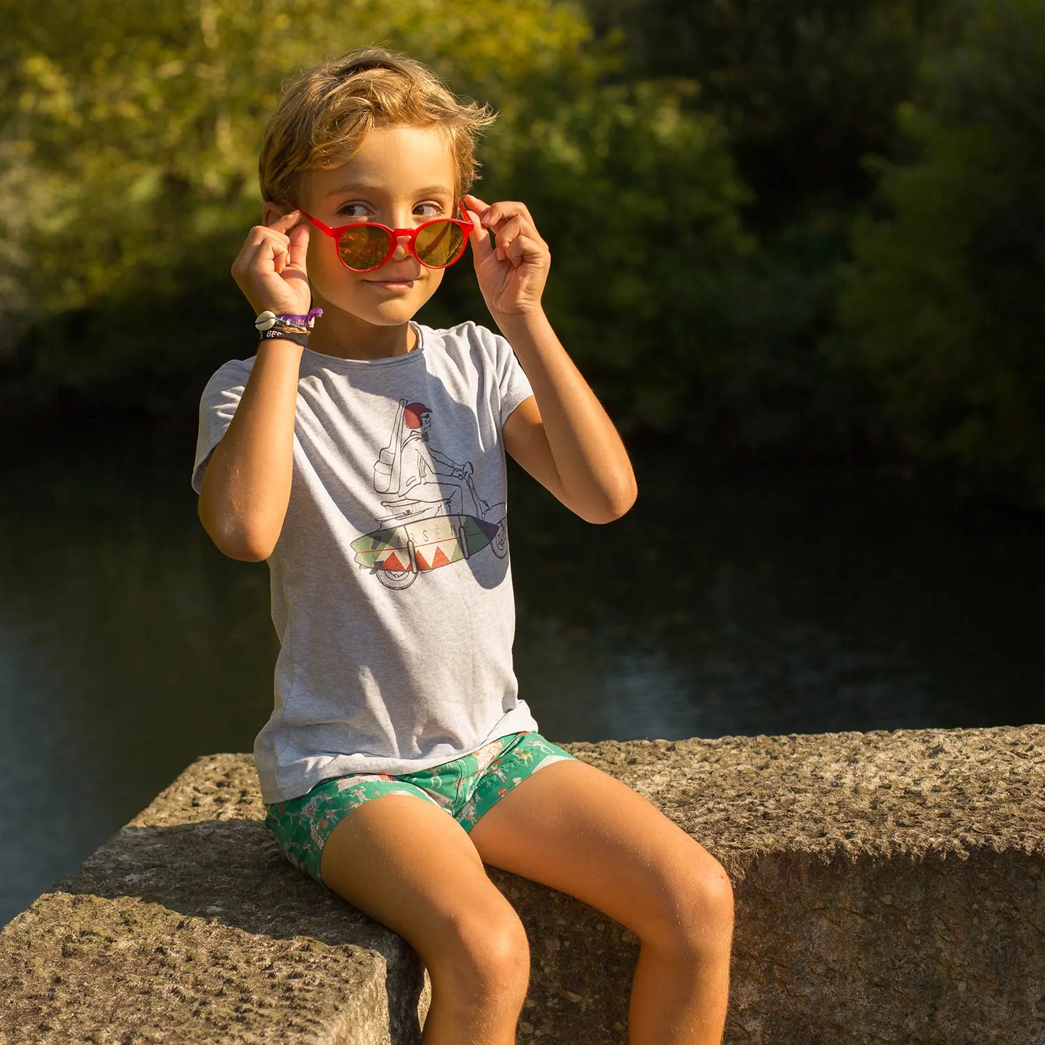 Boys Nola Jazz Print Beach Shorts