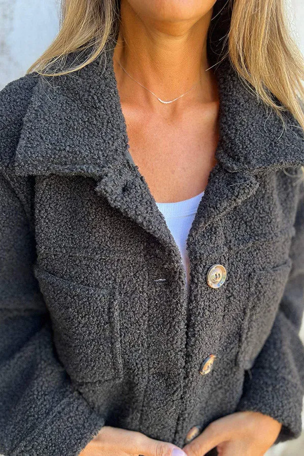 Callie | Warm Teddy Jacket with Elegant Buttons