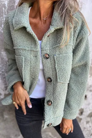Callie | Warm Teddy Jacket with Elegant Buttons