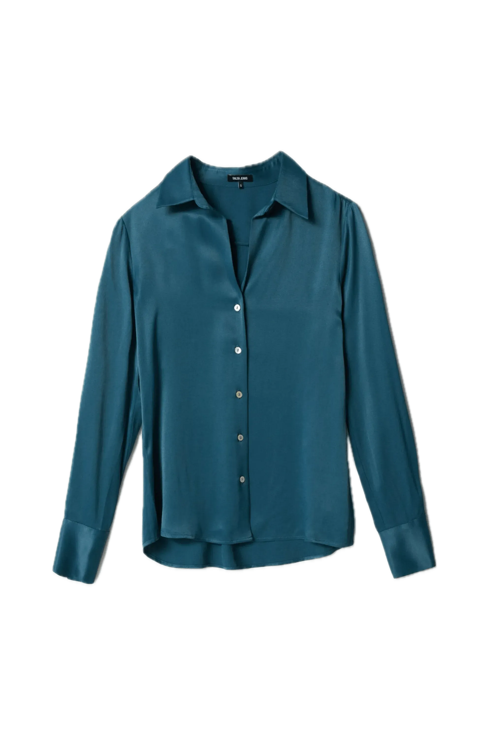 Camisa Salsa Jeans Satinada Verde