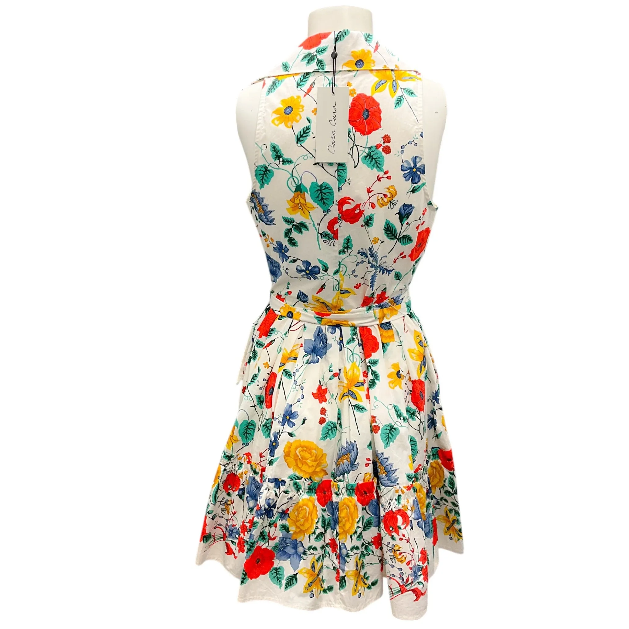 Cara Cara White Multi Flora Scarf Turtledove Hannah Mini Dress