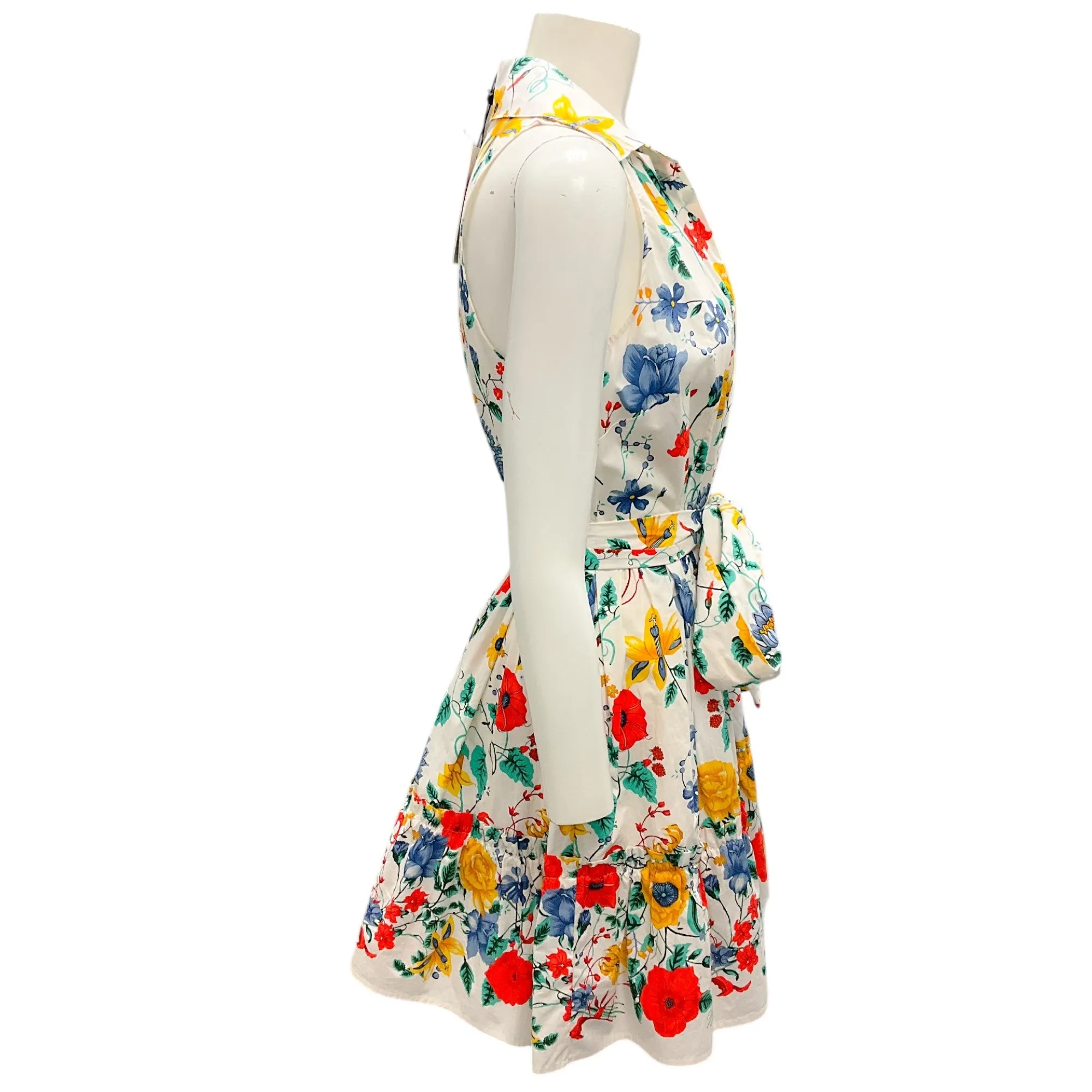 Cara Cara White Multi Flora Scarf Turtledove Hannah Mini Dress