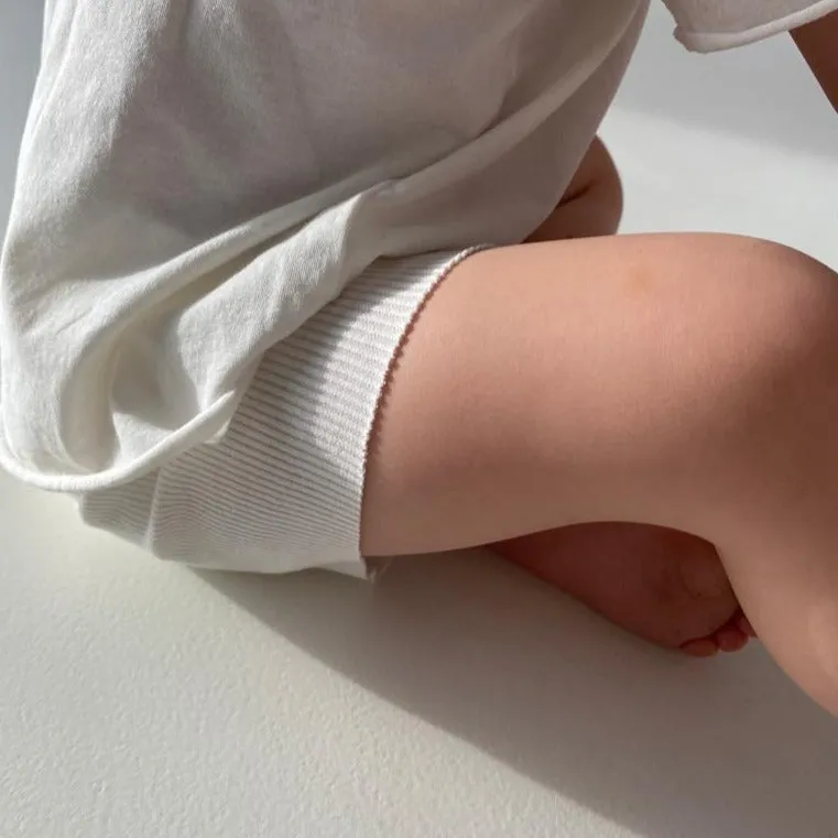 Carey Ribbed Shorts (White)