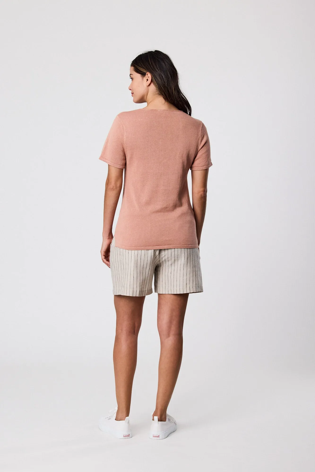 Castaway Knit Tee - Coral