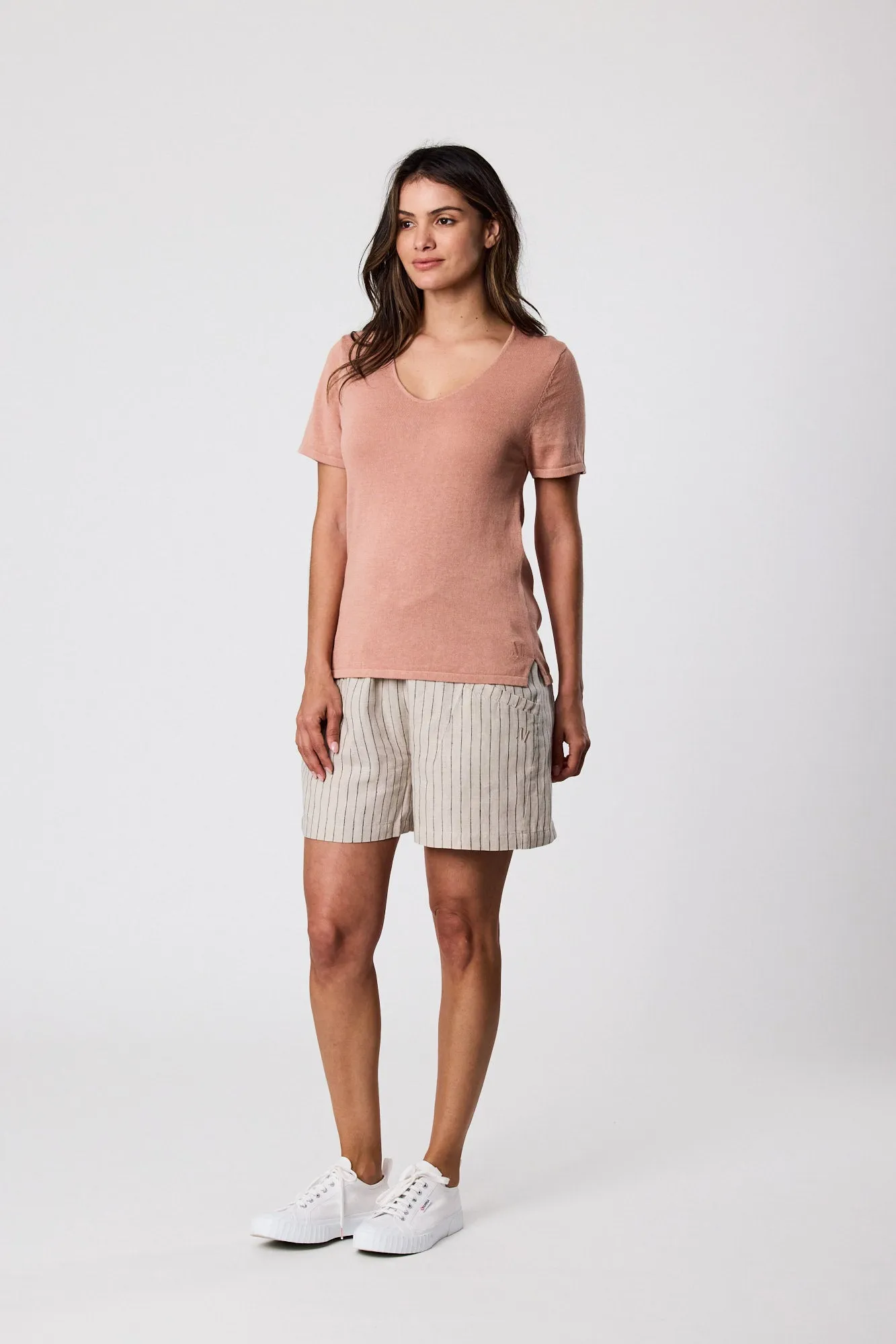 Castaway Knit Tee - Coral