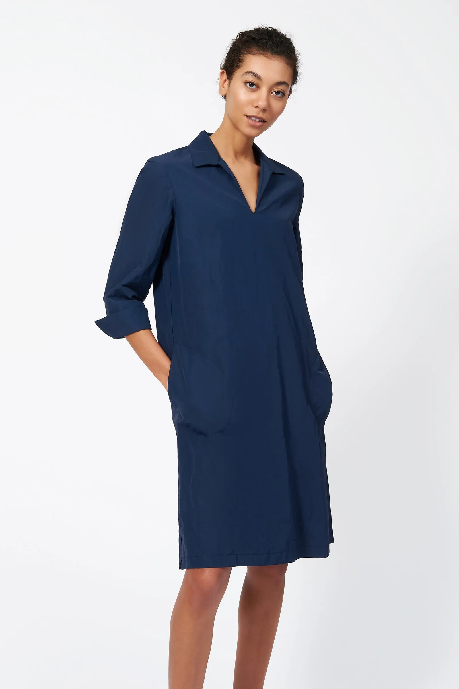 Cecil Collared V-Neck Dress - Summer Navy