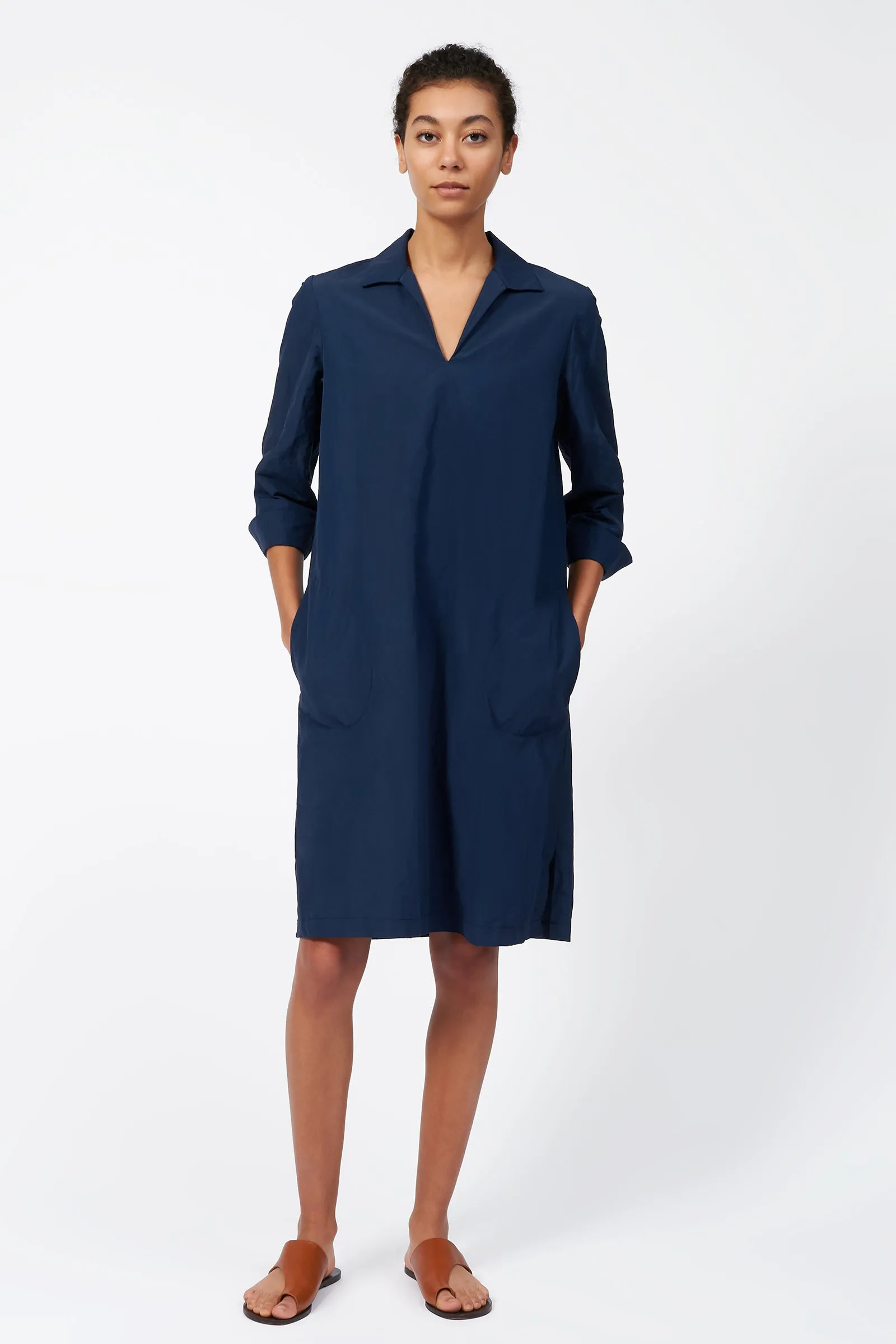 Cecil Collared V-Neck Dress - Summer Navy